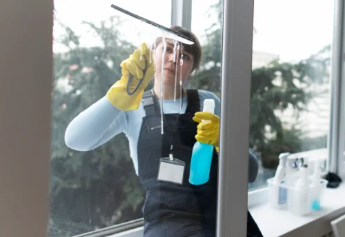 Nettoyage de vitres intérieures et extérieures au Syndicat